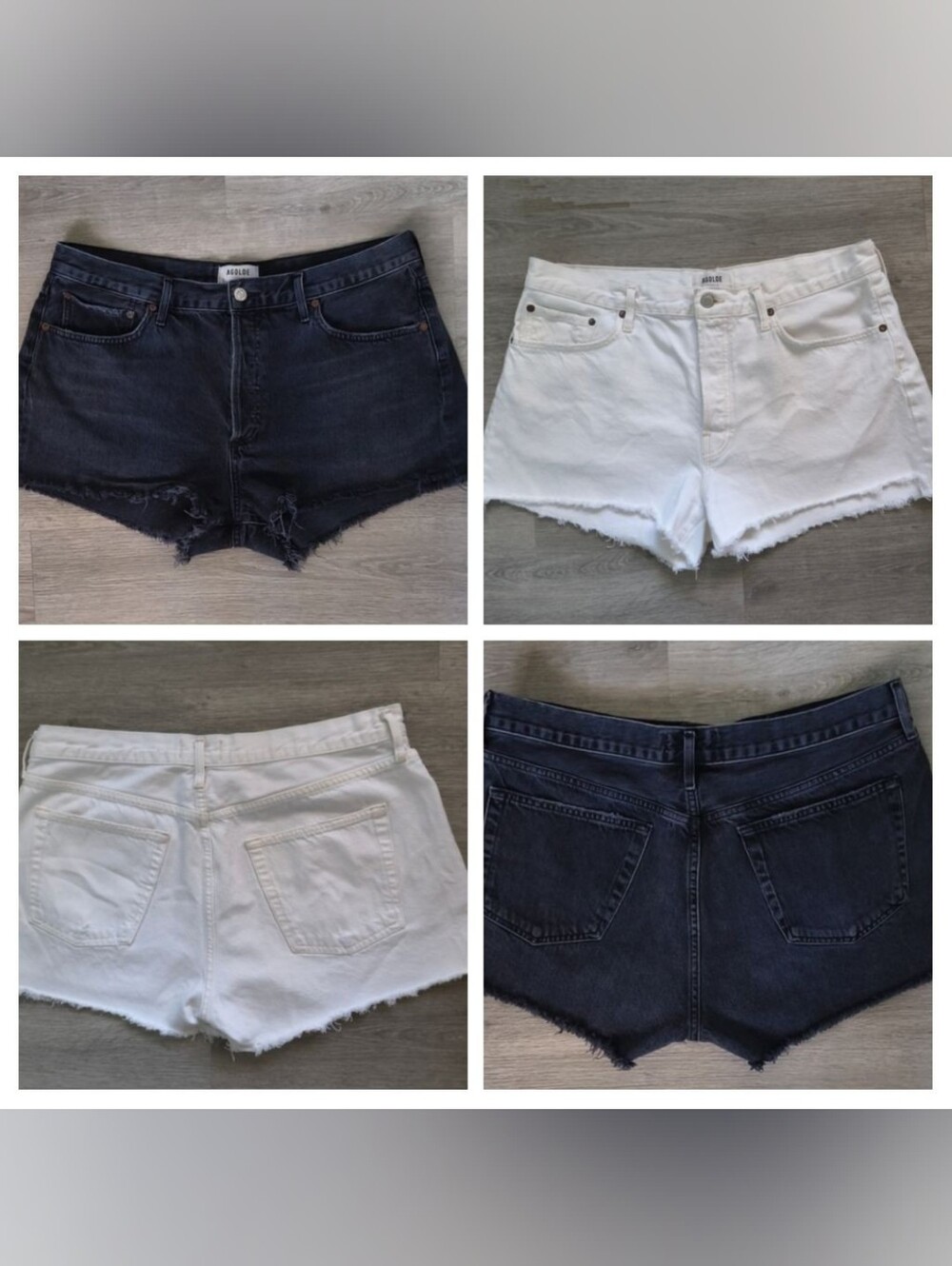 Lot Of 2 Agolde Parker Long And Parker Shorts Size 32 Cotton Black And White